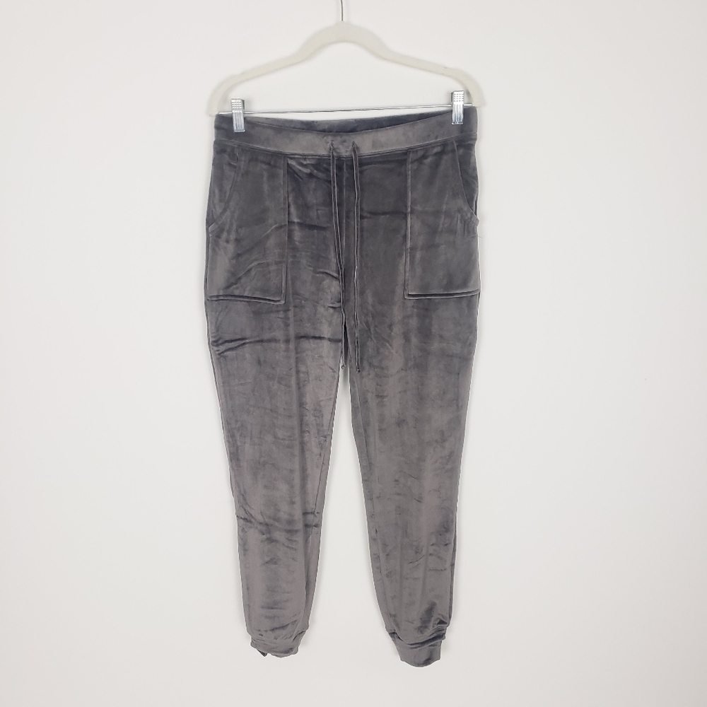 House of Harlow 1960 Gray Velour Joggers Lounge Pants Pockets NWOT Size Medium